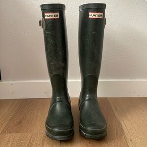 Hunter Festival Wellington tall green rain boots size US 5 / EU 36 / UK 3